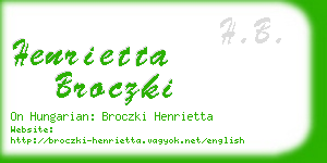 henrietta broczki business card